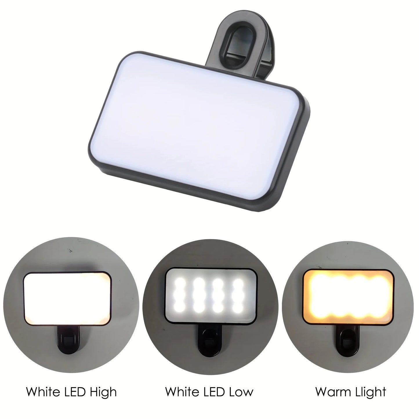 Clip-On Mini LED Selfie Light