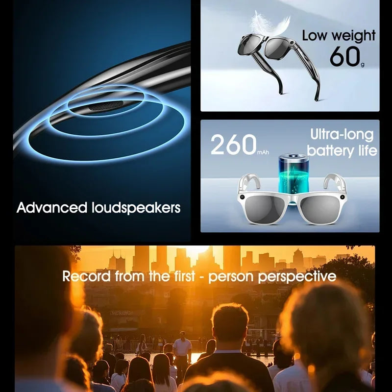 Xiaomi 4K AI Smart Glasses Chat GPT HD Camera Bluetooth Call Voice Assistant Music Player Translate Photochromic Glasses