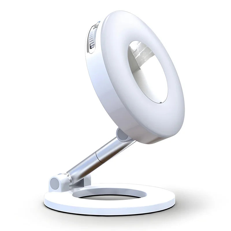 2in1 Portable Foldable Magnetic Phone Holder with Rechargeable Fill Light Perfect for Travel, Desktop, Selfies, Video, Makeup