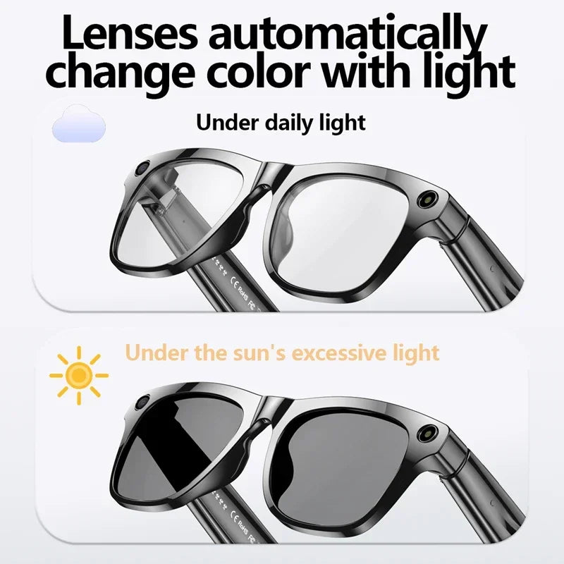 Xiaomi 4K AI Smart Glasses Chat GPT HD Camera Bluetooth Call Voice Assistant Music Player Translate Photochromic Glasses